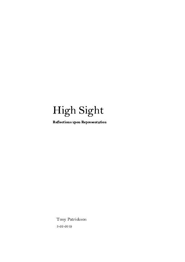 (PDF) High Sight: Reflections upon Representation