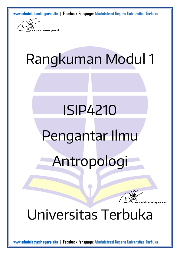 Pdf Modul 1 Isip4210 Pengantar Ilmu Antropologi Universitas Terbuka