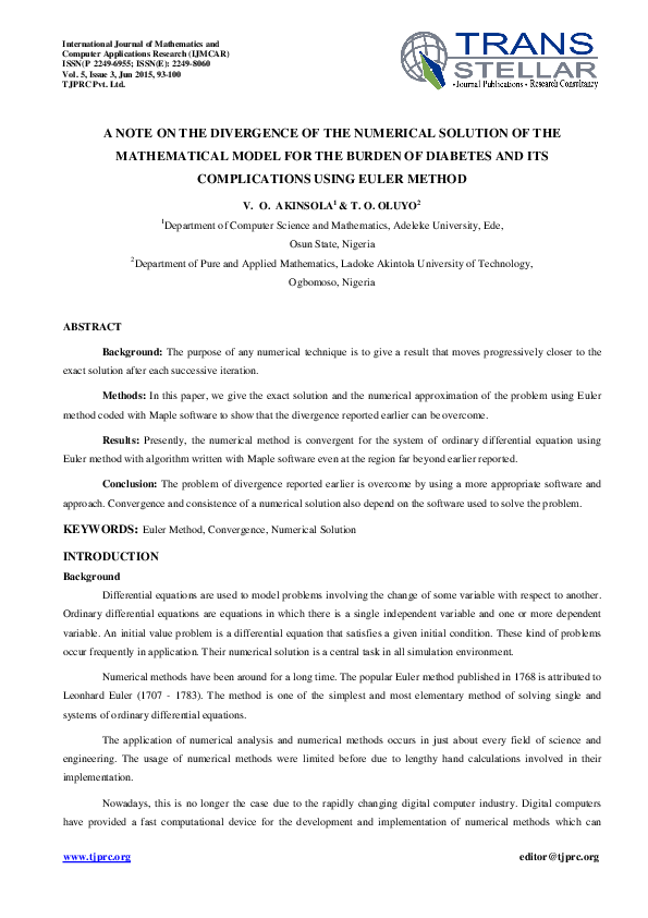 numerical methods journal pdf