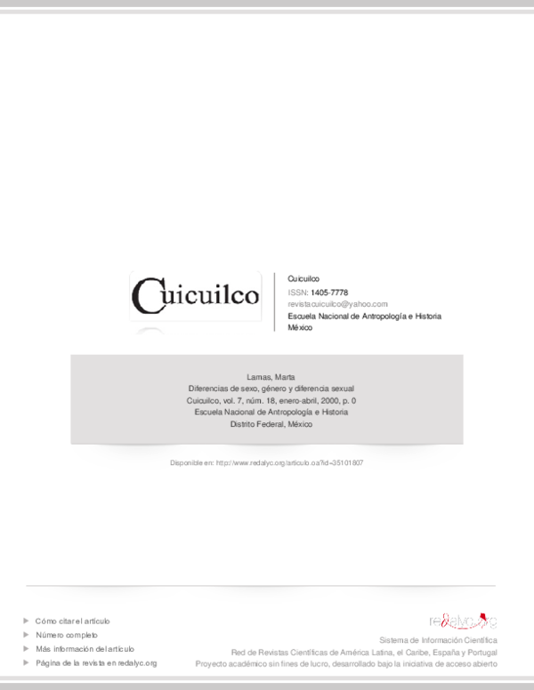  PDF LAMAS DIFERENCIAS DE SEXO GENERO Y DIFERENCIA SEXUAK Mara L 