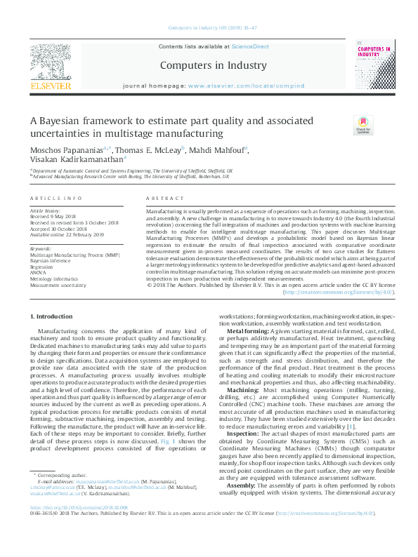 (PDF) A Bayesian framework to estimate part quality and associated ...