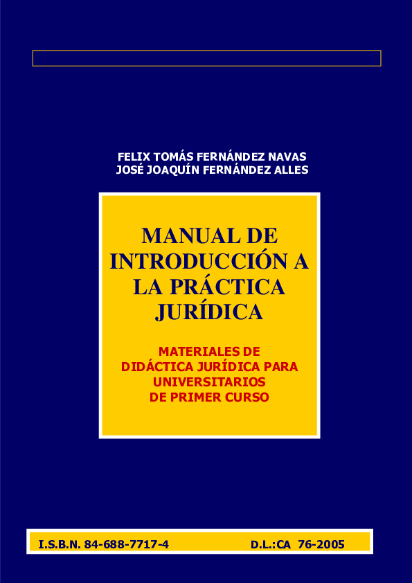 (PDF) MANUAL DE INTRODUCCIÓN A LA PRÁCTICA JURÍDICA MATERIALES DE