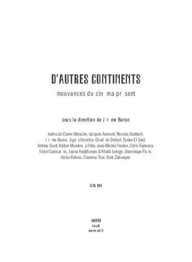 First page of “Le cinéma, un art impur ?”