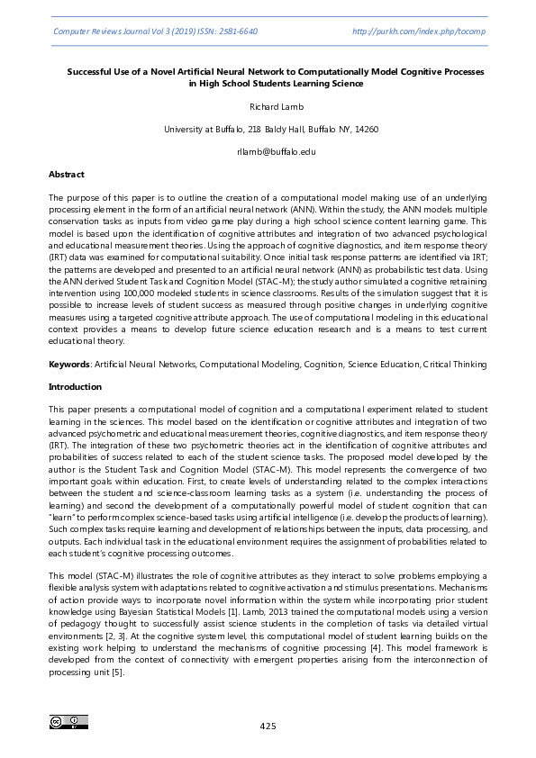 (PDF) Successful Use of a Novel Artificial Neural Network to ...