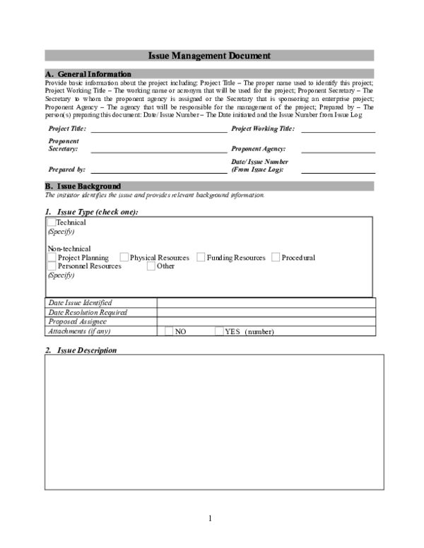 (DOC) Issue Management Document