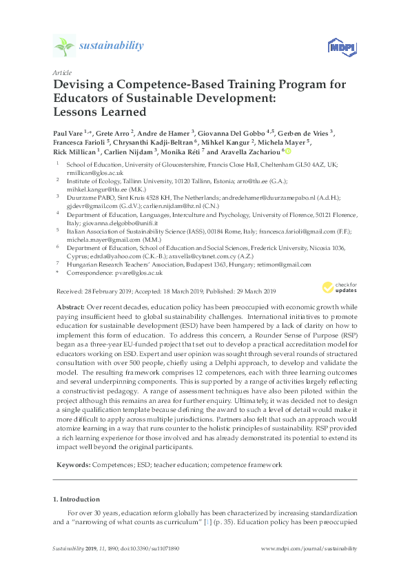 (PDF) Devising a Competence-Based Training Program for Educators of ...