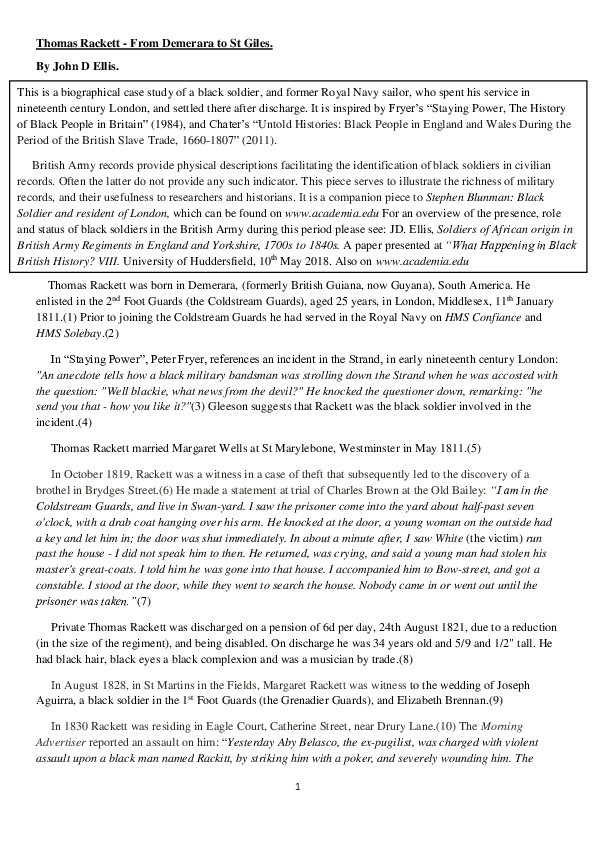 (PDF) Thomas Rackett: From Demerara to St Giles