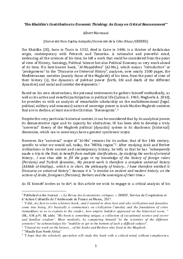 Short note on ibn khaldun picture