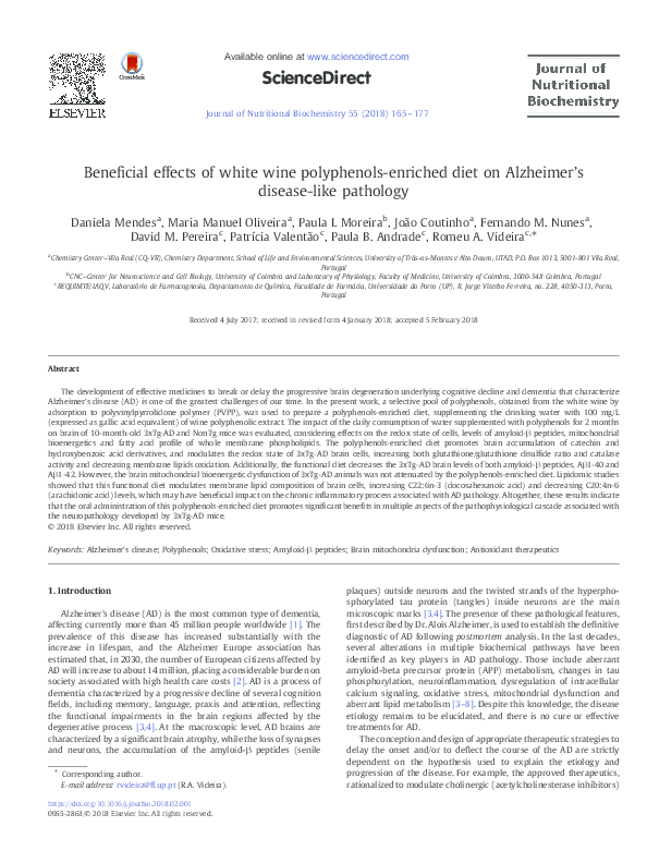 (PDF) Beneficial effects of white wine polyphenolsenriched diet on