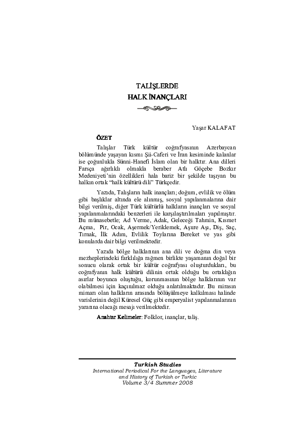 (PDF) Talışlar da Alevilik - Qizilbash faith Talish