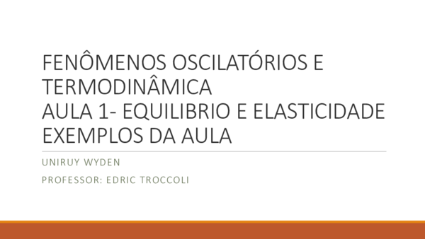 (PDF) FENÔMENOS OSCILATÓRIOS E TERMODINÂMICA AULA 1-EQUILIBRIO E ...