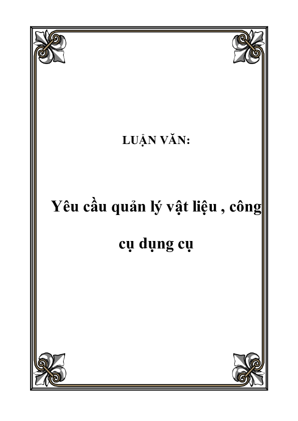 First page of “Yêu cầu quản lý vật liệu , công cụ dụng cụ”