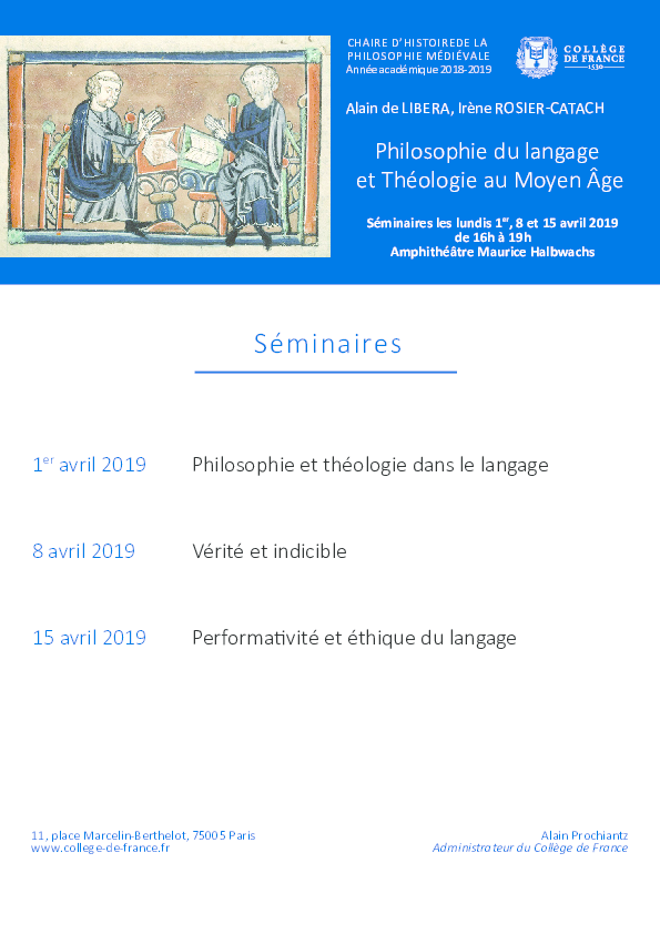 (PDF) Philosophie du langage et Théologie au Moyen Âge Collège