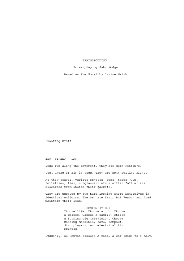 (PDF) Trainspotting script Yaki Marchante Academia.edu