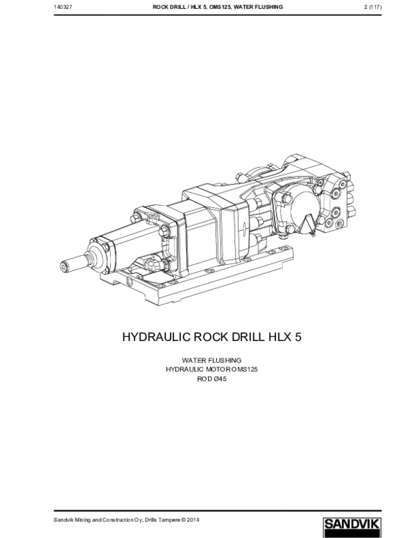 (PDF) HYDRAULIC ROCK DRILL HLX 5 WATER FLUSHING HYDRAULIC MOTOR OMS125