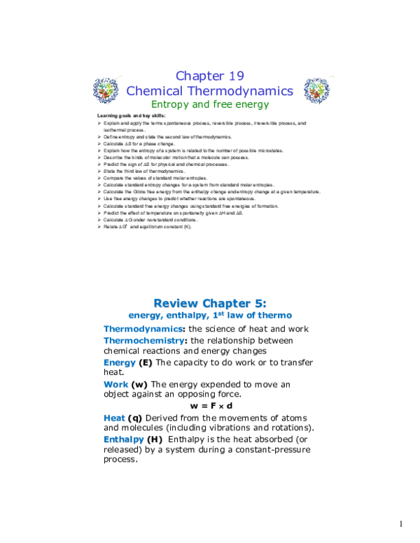 (PDF) Chemical Thermodynamics Entropy and free energy