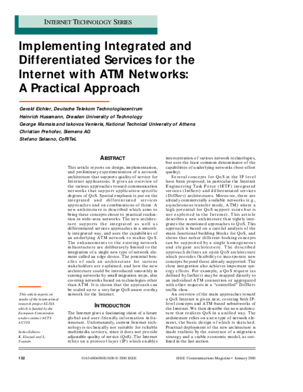 (PDF) Implementing integrated and differentiated services for the ...