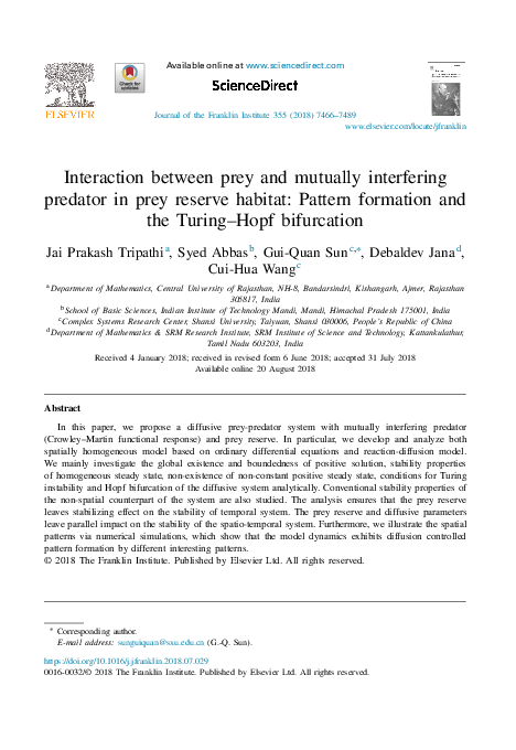 (PDF) Interaction between prey and mutually interfering predator in ...
