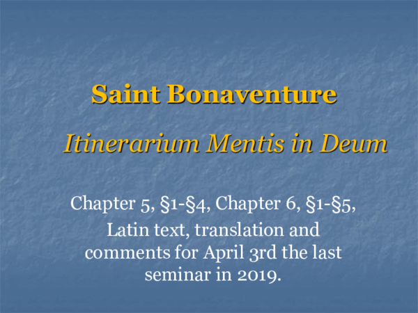 Bonaventure itinerarium mentis in deum pdf