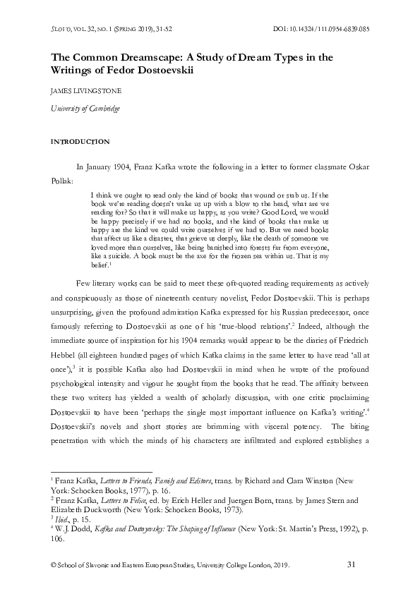 (PDF) The Common Dreamscape: A Study of Dream Types in the Writings of ...