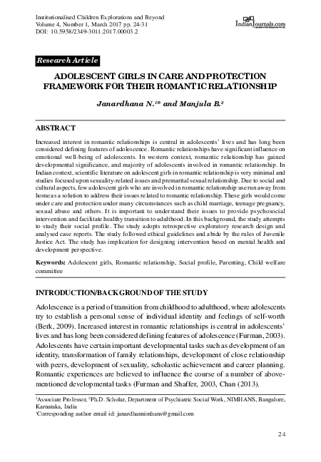 (PDF) Adolescent Girls in Care and Protection Framework for their ...