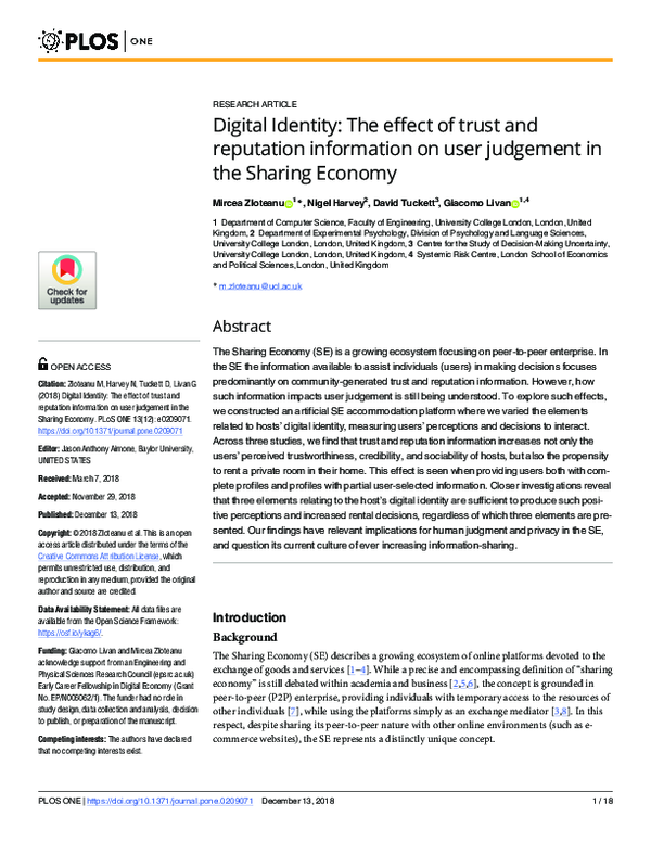 (PDF) Digital Identity: The effect of trust and reputation information ...