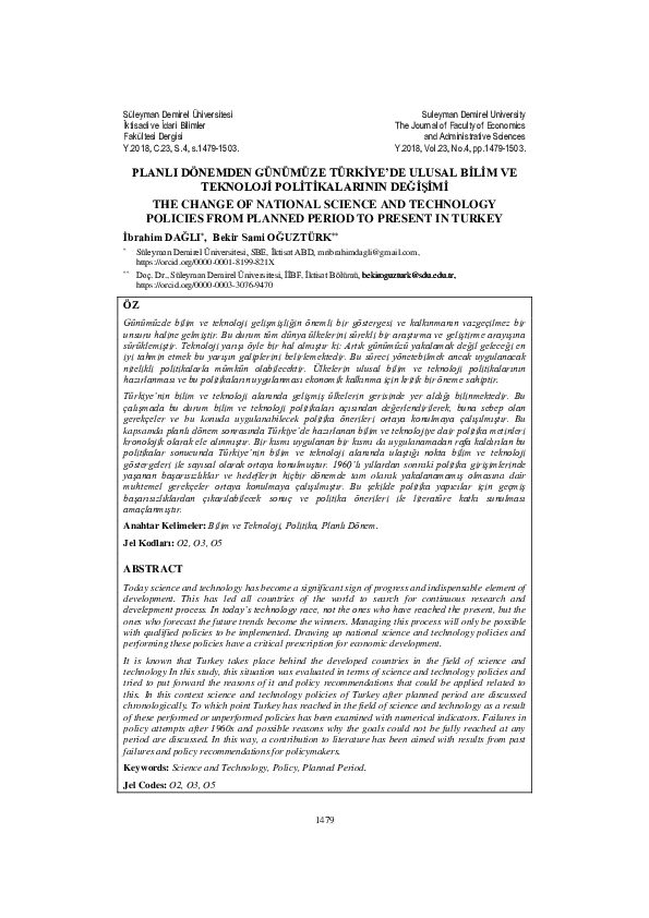 (PDF) THE CHANGE OF NATIONAL SCIENCE AND TECHNOLOGY POLICIES FROM