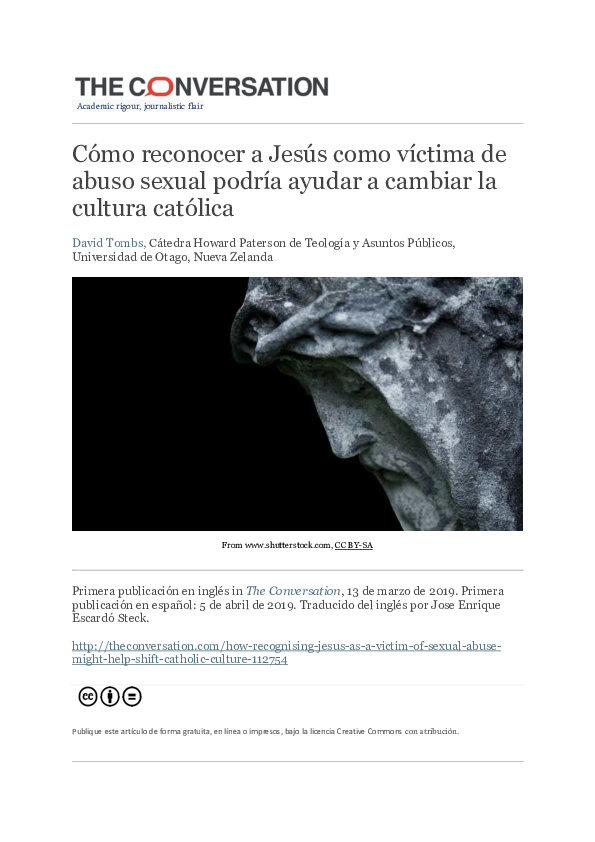 (PDF) Cómo reconocer a Jesús como víctima de abuso sexual podría ayudar ...