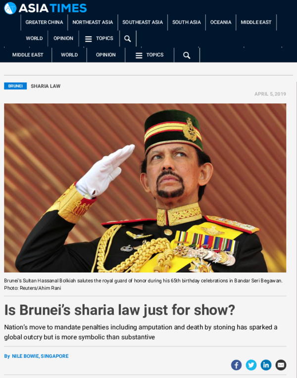 (PDF) Asia Times (citation) &quot;Is Brunei’s sharia law just