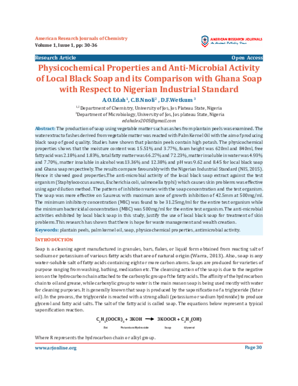 (PDF) Physicochemical Properties and Anti-Microbial Activity of Local ...