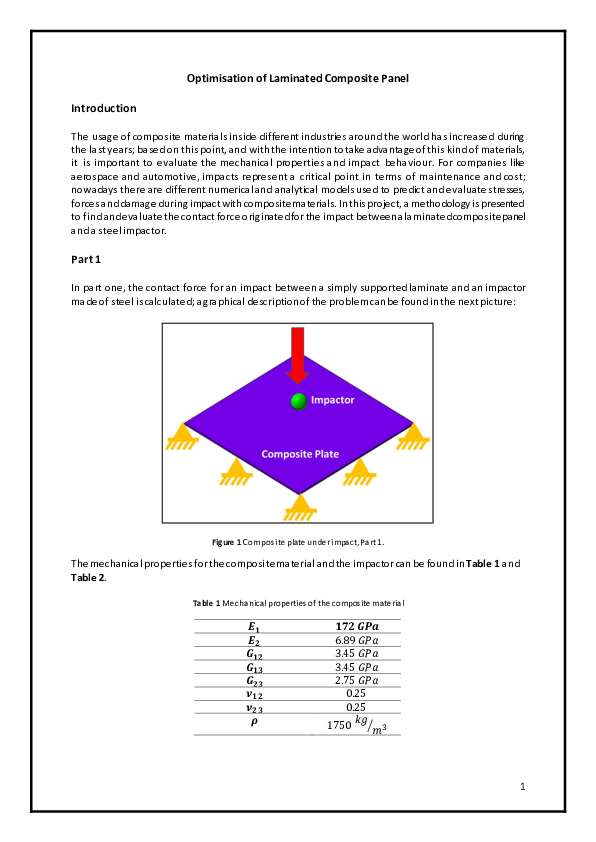 (PDF) Optimisation of Laminated Composite Panel Gonzalo Anzaldo Muñoz