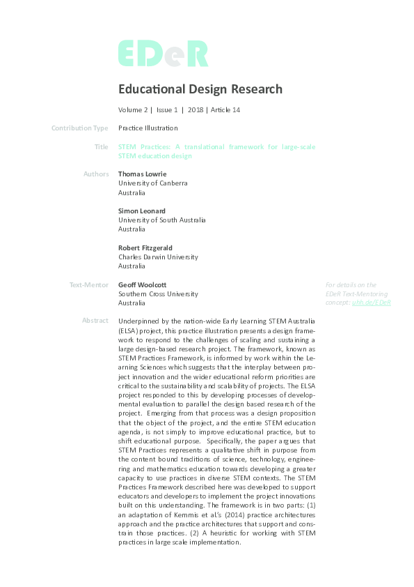 Pdf Practice Illustration Stem Practices A Translational Framework