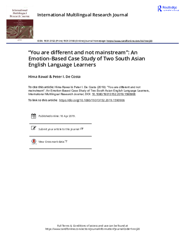 (PDF) International Multilingual Research Journal "You are different