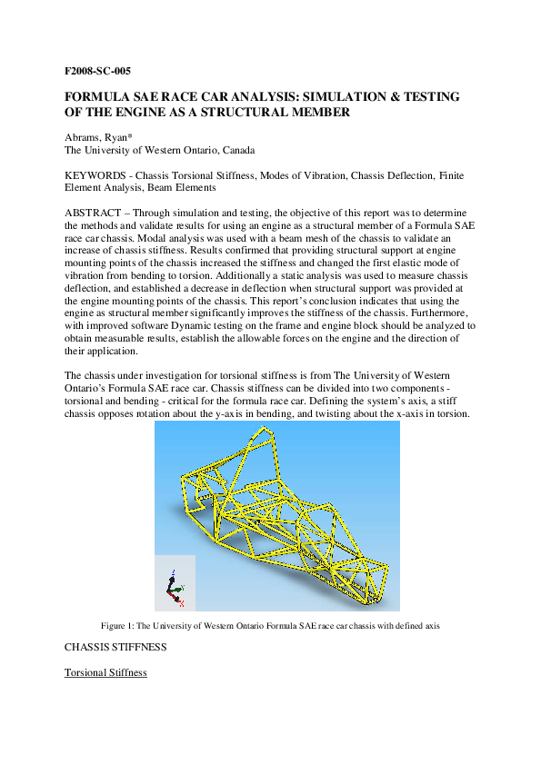 (PDF) FORMULA SAE RACE CAR ANALYSIS: SIMULATION & TESTING OF THE ENGINE ...