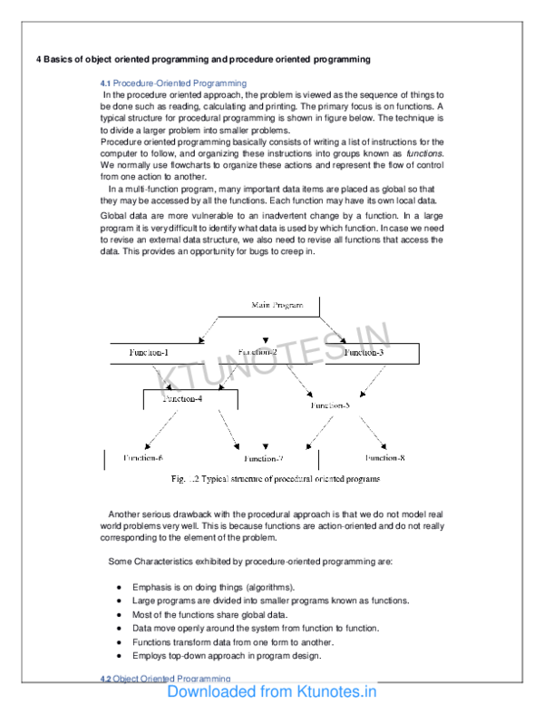 (PDF) 4 Basics of object oriented programming and procedure oriented ...