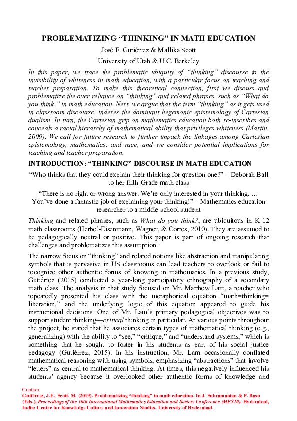 (PDF) PROBLEMATIZING 