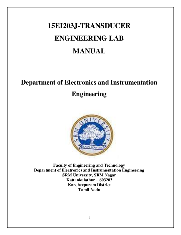 (PDF) 5EI203JTRANSDUCER ENGINEERING LAB MANUAL ABHISHEK K U M A R