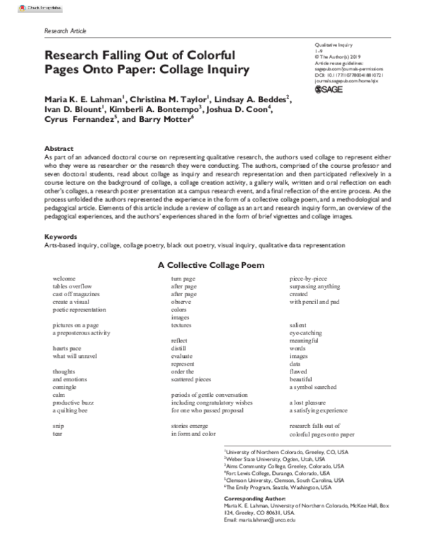 (PDF) A Collective Collage Poem Research Falling Out of Colorful Pages ...