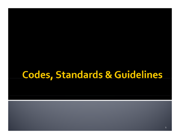 (PDF) Codes and Standards March 2014 Slides