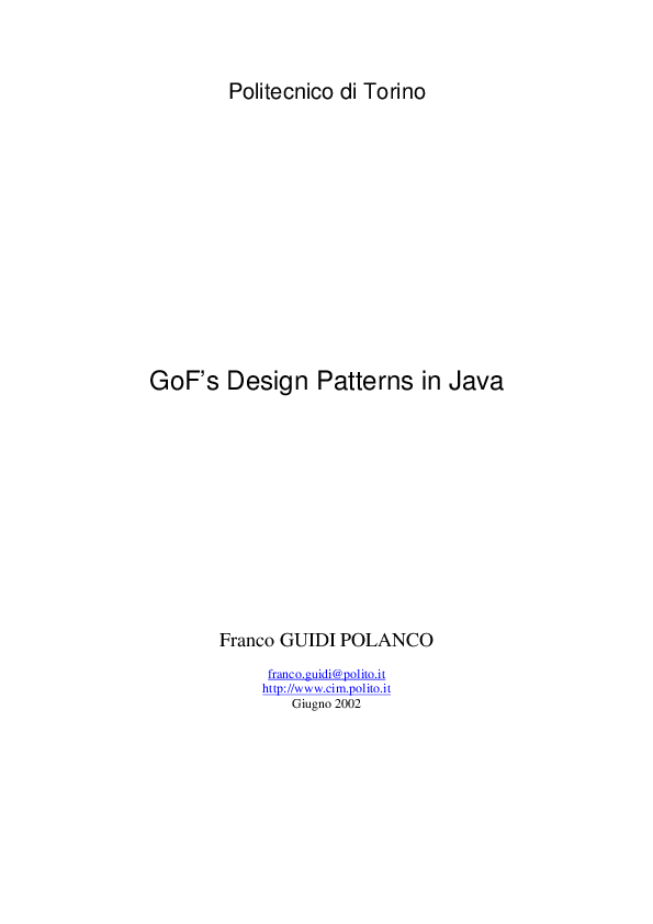 (PDF) GoF's Design Patterns in Java