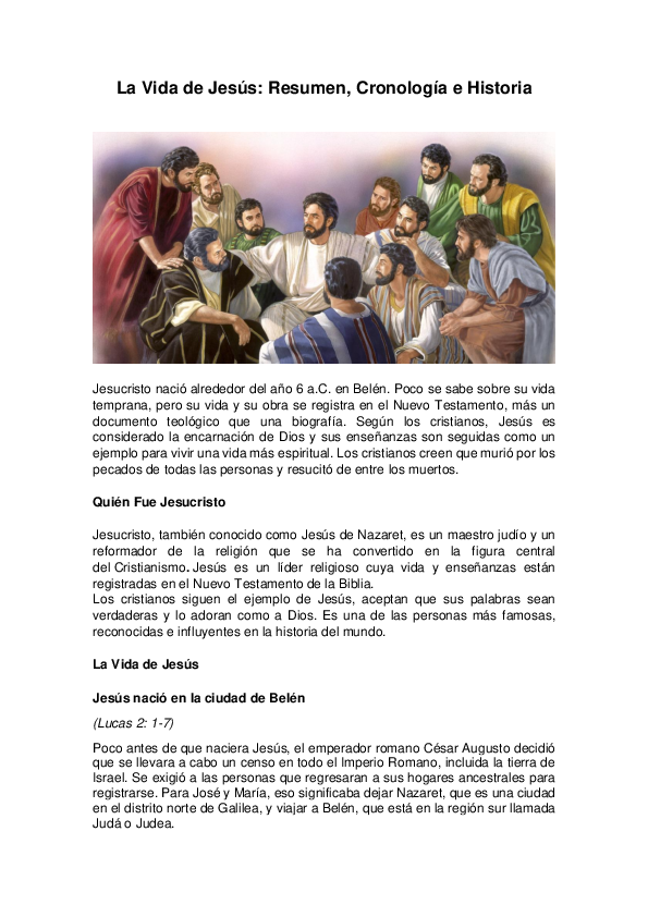 (DOC) La Vida de Jesús