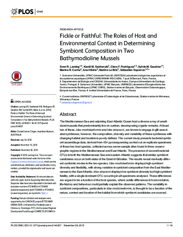 (PDF) Fickle or Faithful: The Roles of Host and Environmental Context ...