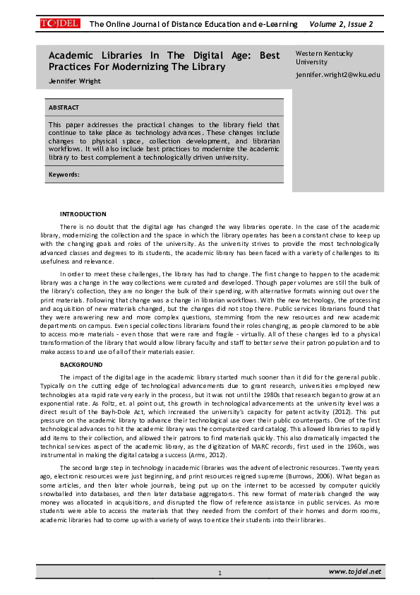 (PDF) The Online Journal of Distance Education and e-Learning Academic ...