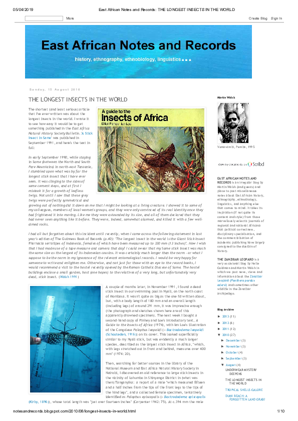 (PDF) The longest insects in the world