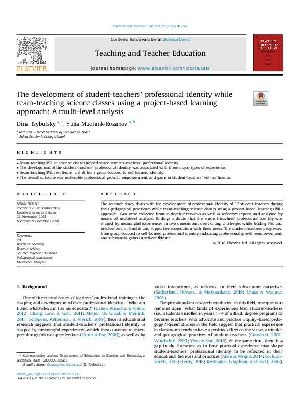 (PDF) Student-teachers' professional identity development while guiding ...
