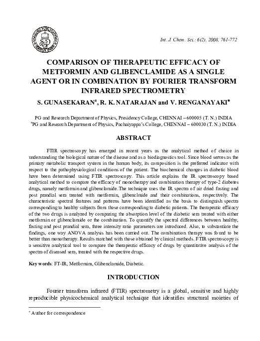 (PDF) Comparison of therapeutic efficacy of metformin and glibenclamide ...