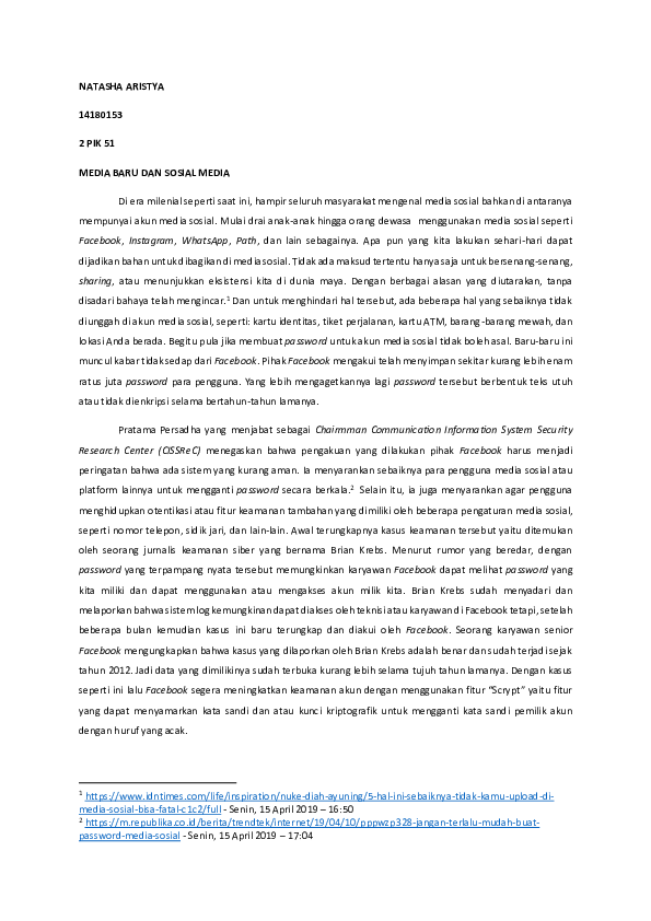 (DOC) MEDIA BARU DAN SOSIAL MEDIA natasha aristya Academia.edu