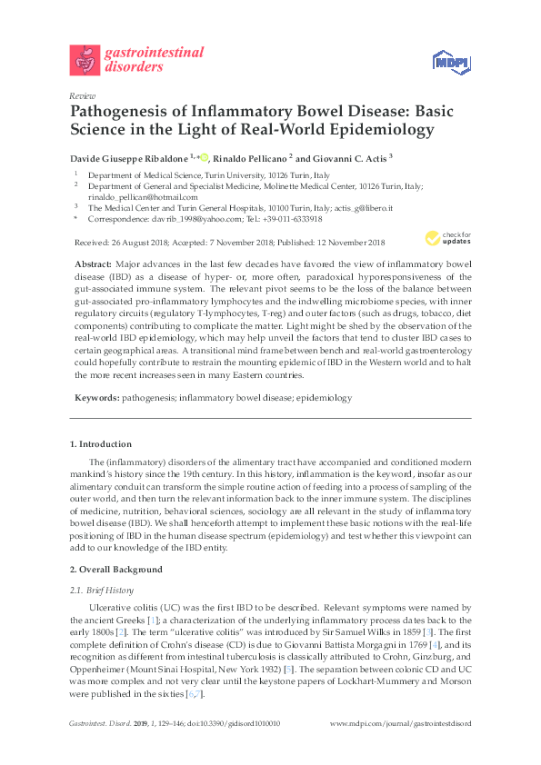 (PDF) Pathogenesis of Inflammatory Bowel Disease: Basic Science in the ...