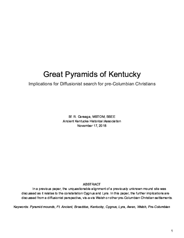 (PDF) Great Pyramids of Kentucky Addendum Implications for Diffusionist ...