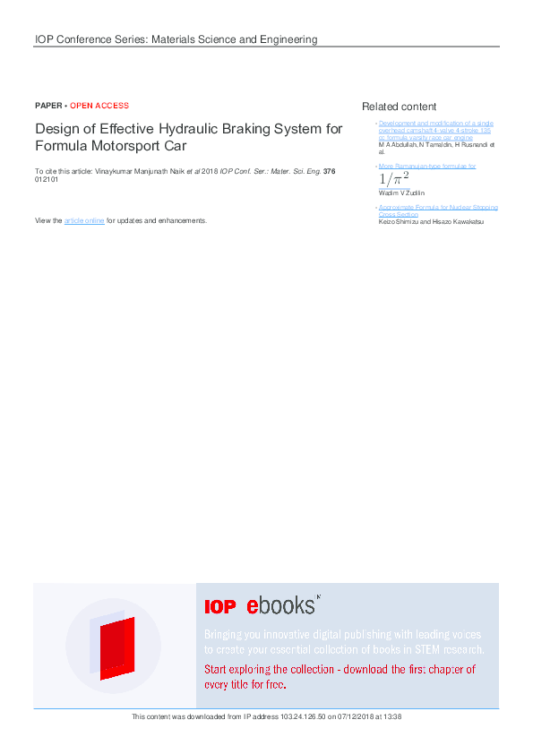 (PDF) Design of Effective Hydraulic Braking System for Formula ...